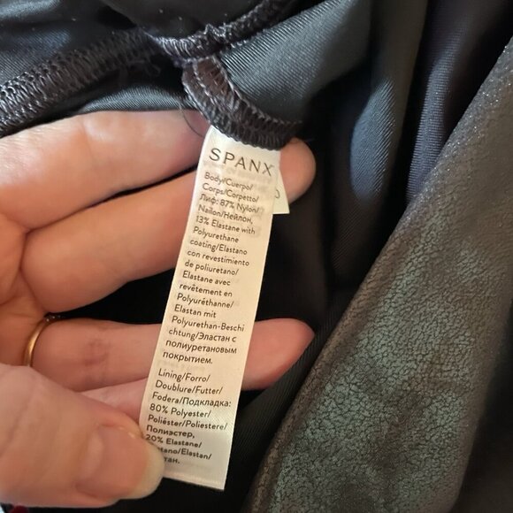 Spanx Womens Faux Leather Legging Plus Sz 1X Black Stretch Slimming Shaping 2437 - Picture 7 of 7